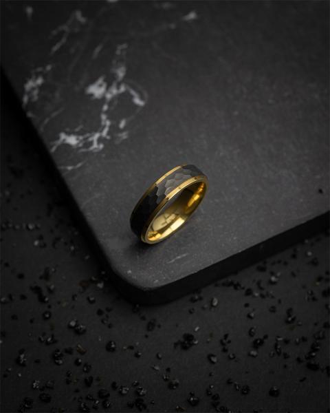 6 mm Titanring mit Gold- und Schwarz-Finish - Duplus Gold Black